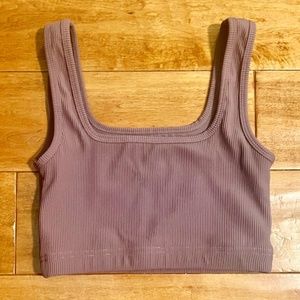 NWT CLARA LOREN WOMEN’S RIBBED SPORTS BRA, SIZE XS, MAUVE/PURPLE